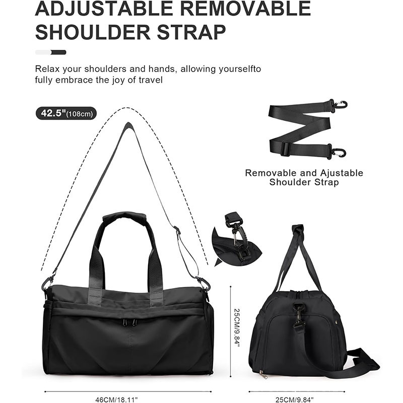 Nueva bolsa de fitness de mujer para hombre con zapatos de compartimiento bolsa deportiva impermeable viaje de fin de semana durante la noche