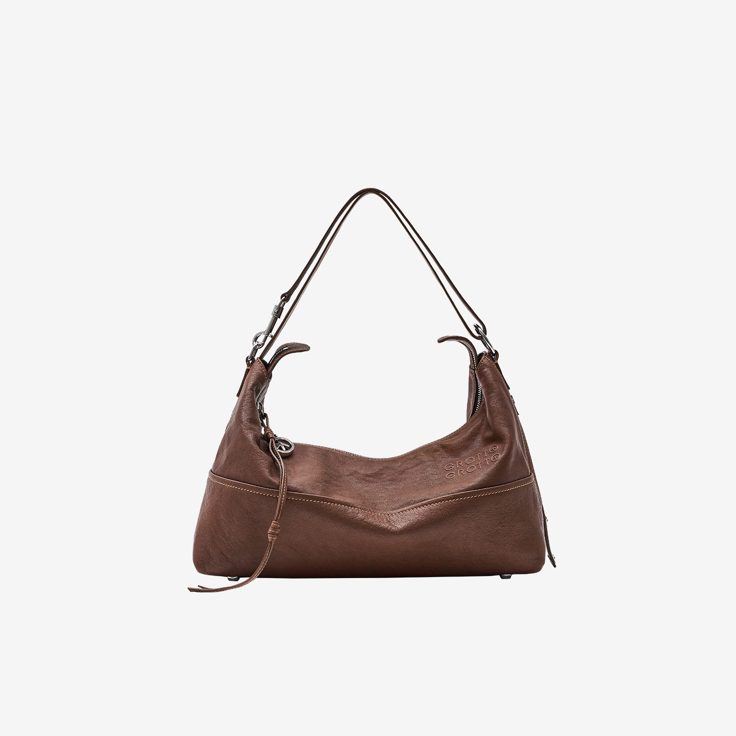 Gle 2025 New Ark Hobo Cowhide Shoulder Bag Large Capacity Commuter Travel Casual Handbag - Thumbnail 8