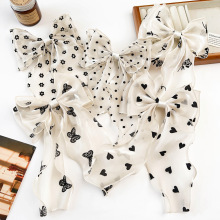 气质网纱飘带蝴蝶结发卡韩国高级感波点爱心弹簧夹2024新款发饰女