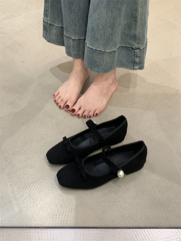 法式温柔晚晚风玛丽珍鞋女2025秋季新款蝴蝶结平底芭蕾舞浅口单鞋|undefined