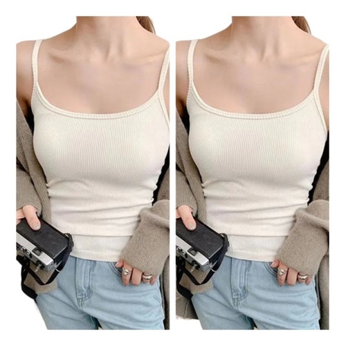 White Beauty-Back Bra & One-Piece Camisole for Women, 2025 New Arrival—Layering Top with Chest Pads, Available in Plus Sizes