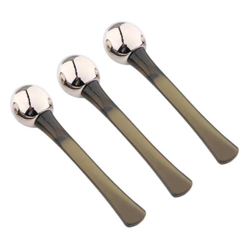 Stick masajeador para ojos con cabeza metálica y mango de plástico, aplicador de crema facial y esencia, herramienta de belleza