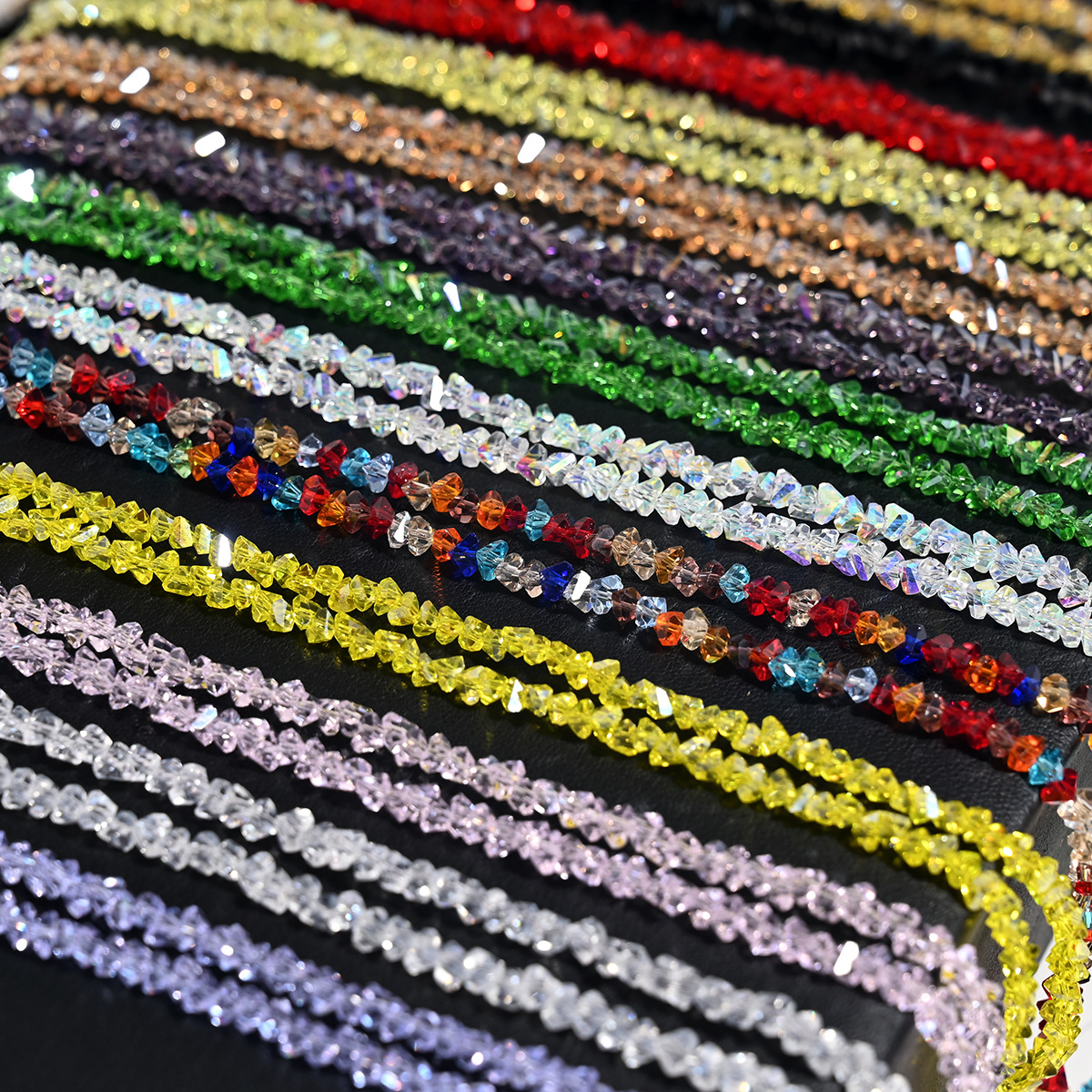 Collar de perlas de cristal de diamante de cristal triangular de 4 mm collar de perlas sueltas de bricolaje artesanal accesorios de ropa accesorios de cadena de teléfono móvil accesorios de cadena de teléfono móvil image 6