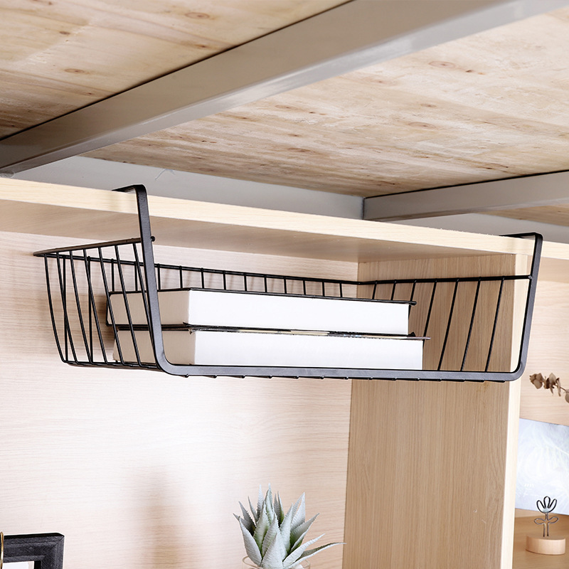 Dormitory Storage Rack Student Dormitory Goodies under the Table Hanging Basket Wardrobe Layered Partition Rack Bedside Snack Storage Creative