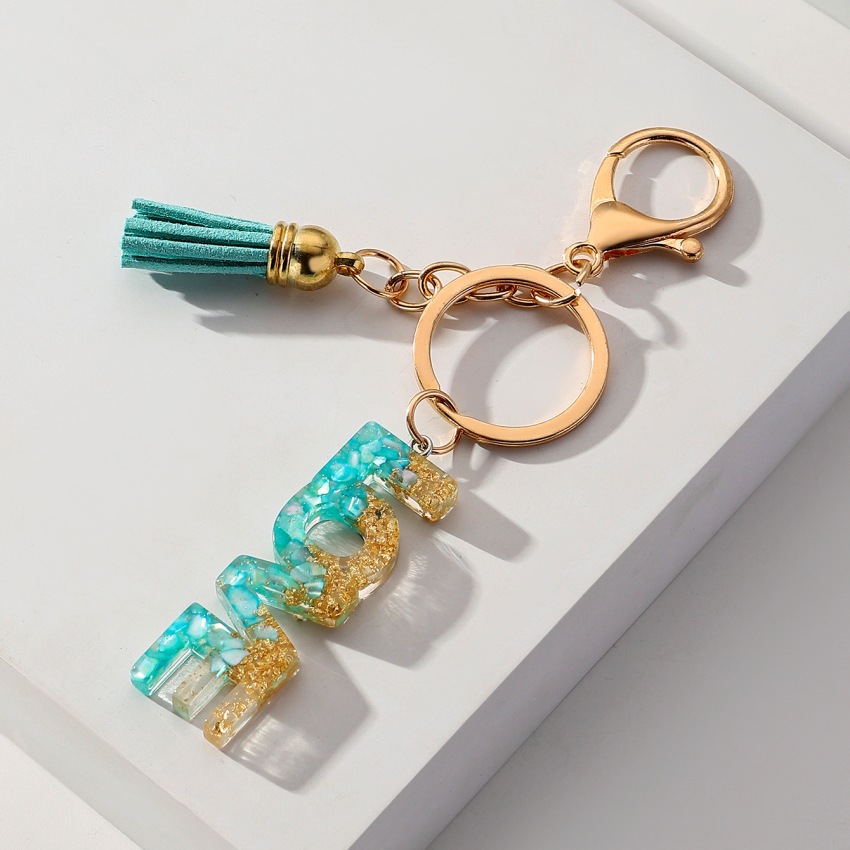 Letter Pattern Luxurious Letter Resin Women's Keychain