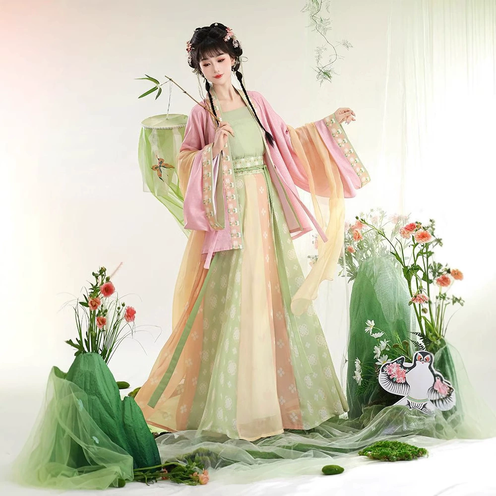Оригинальный женский летний комплект с плиссированной юбкой до талии в стиле реставрации Wei, Jin, Northern and Southern Dynasties Super Fairy Hanfu, новинка 2025 года.