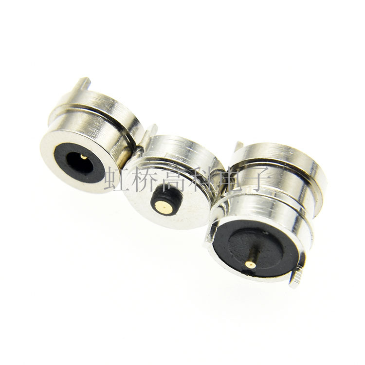 磁吸连接器8MM圆形2P单头7.5MM大电流磁吸充电头/针防水pogopin座