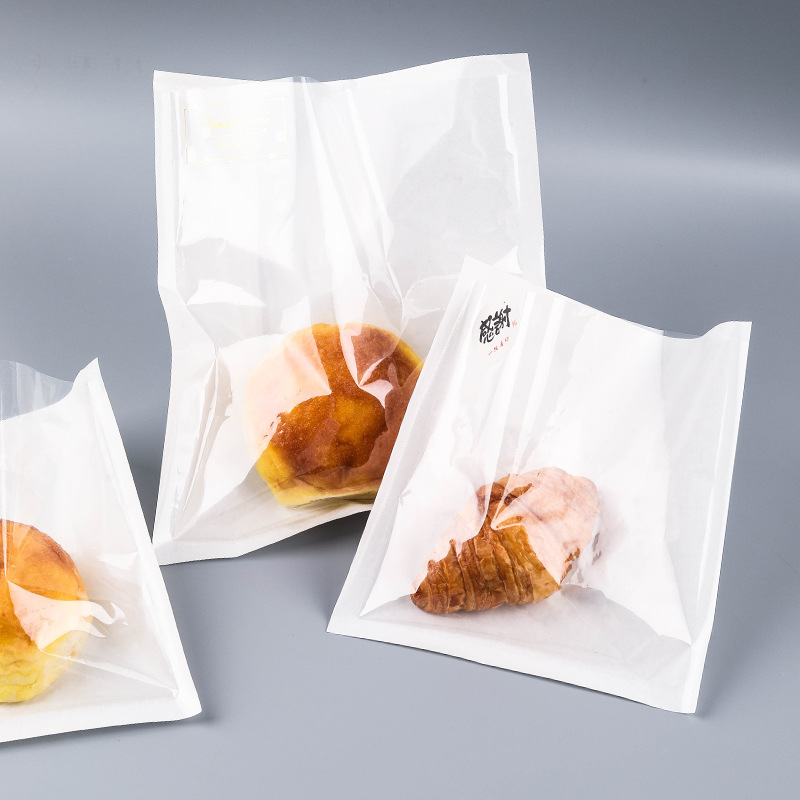 淋膜纸一次性防油打包袋批发透明膜面包吐司袋子三明治点心包装袋