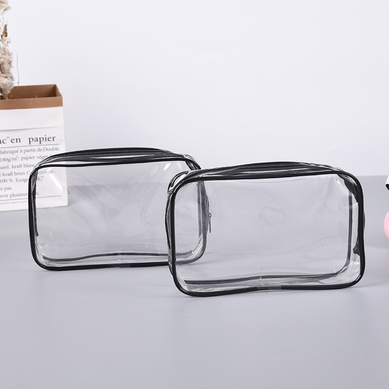 PVC透明包装袋定制 简约大容量拉链袋 收纳袋logo印刷定制