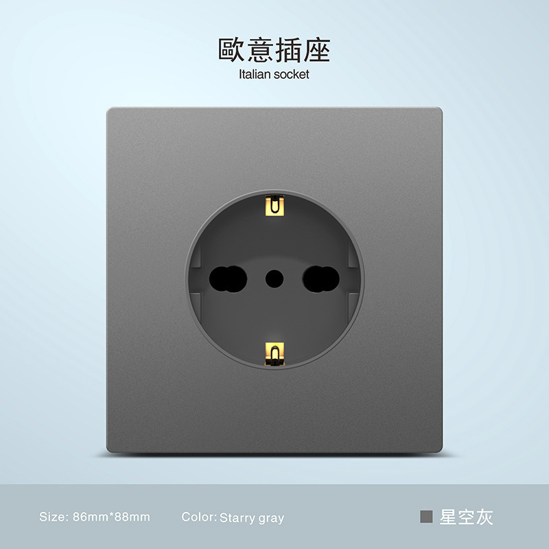 Inglés ultra delgada piel gris 250V pared escondida toma de corriente 13A Hong Kong Macao puerto con interruptor de oferta transfronteriza image 35