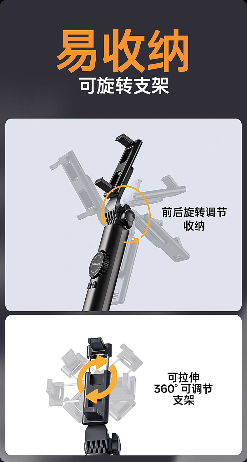 Handheld Industrial Endoscope Probe Automotive Pipeline HD Detection Tool 360° Rotating Camera Inspection Borescope