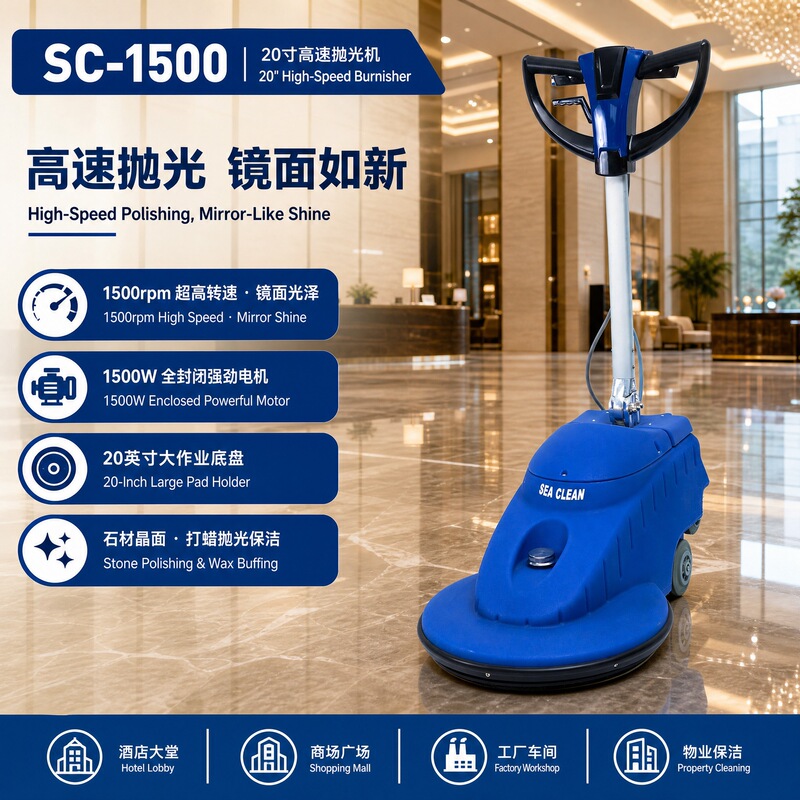 Ultra-Clean and Bright Sc-1500 High-Speed Polishing Machine, Floor Scrubbing, Polishing and Polishing High-Speed Industrial Hand-Push Scrubbing Machine Ultra-Clean and Bright Sc-1500 High-Speed Polishing Machine, Floor Scrubbing, Polishing and Polishing High-Speed Industrial Hand-Push Scrubbing Machine
