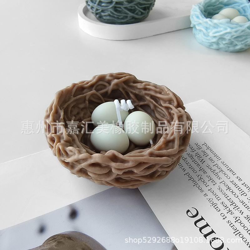 Simulación transfronteriza Nido de Pájaro molde de silicona DIY Nido de Pájaro artesanía de resina decoración casera epoxi aromaterapia vela