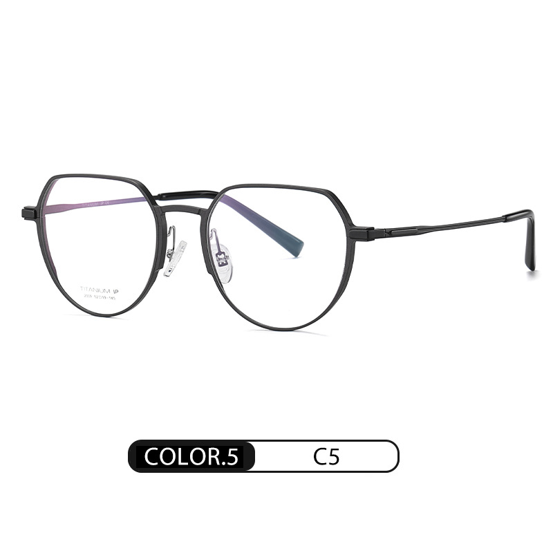 Fábrica al por mayor gafas de titanio puro marco YJ2009 aluminio magnesio moda marco redondo gafas lisas gafas ultraligeros con miopía gafas marco