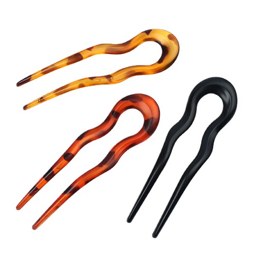 Japanese simple shiny u-shaped hairpin with large spots retro hairpin antique cheongsam ball hairpin