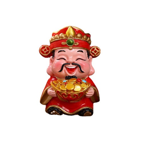 Creative Q-version Godly Immortal Lord, God of Wealth Figurine, Tea Table, Entrance Hall, Bar Cabinet Decorative Item, Store Opening, Relocation Gift