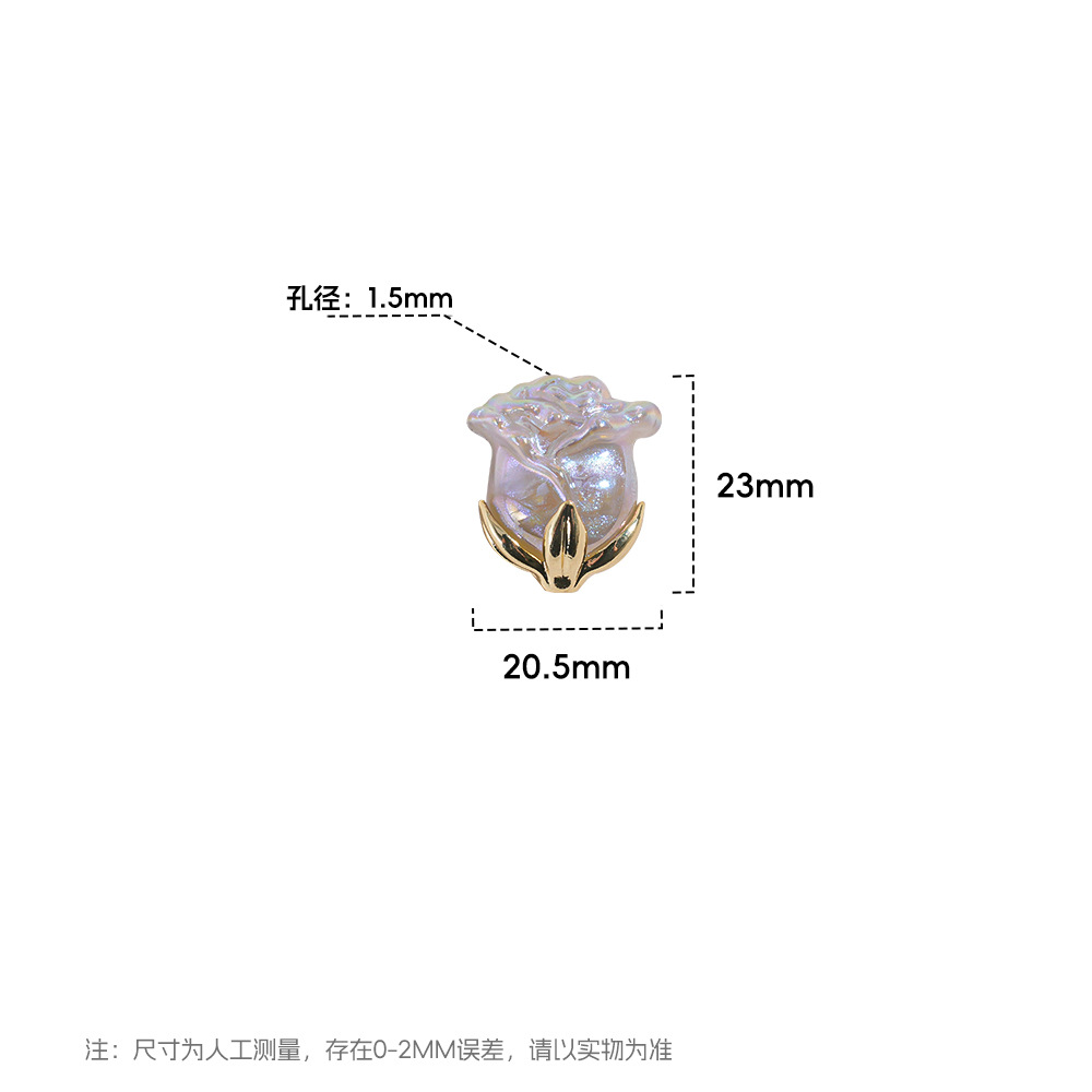 【Versión que brilla en la oscuridad, paquete de 6】Cuentas de Flores de Rosa con Destellos Finos de Sirena, Cuentas Sueltas para Manualidades, Material para Hacer Cadenas de Teléfono, Accesorios DIY