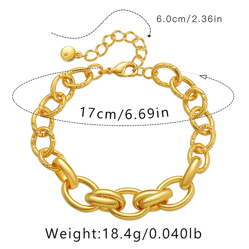 Retro Oval Solid Color Copper Bracelets