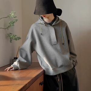 2025新款秋冬半拉链卫衣阔腿卫裤套装高级感显瘦休闲百搭套装