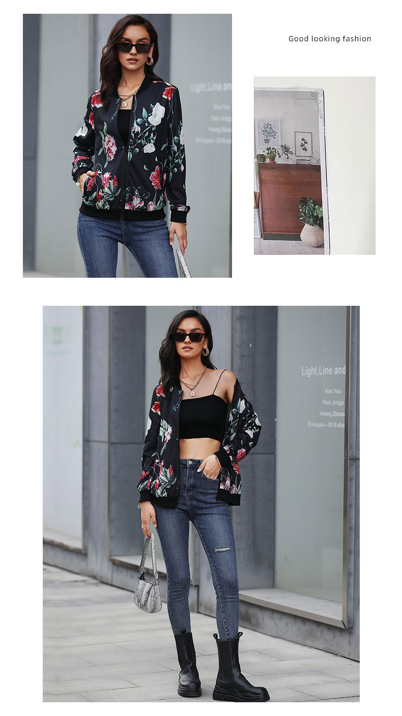 autumn long-sleeved floral printed jacket nihaostyles wholesale clothing NSDMB93685