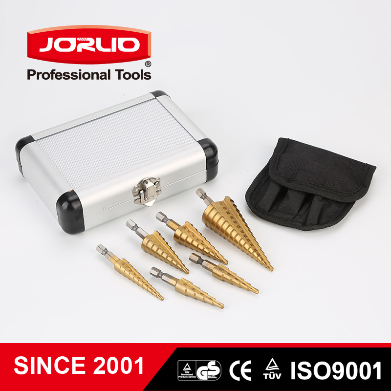 精镭 公制宝塔钻头多功能开孔器三角柄台阶钻套装阶梯钻扩孔器