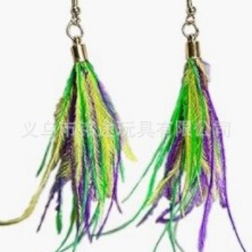 Accesorios para el Cabello de Carnaval de Mardi Gras, Máscara Tricolor, Corbata de Moño, Cadena de Cuentas Electrochapadas, Conjunto para Fiesta de Carnaval
