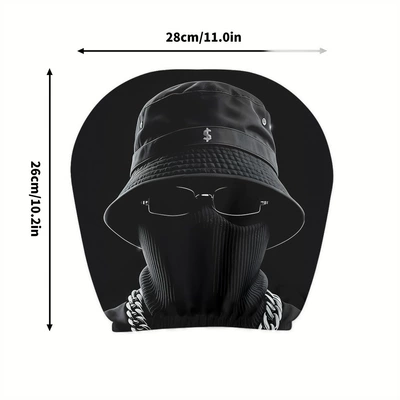 Universal seat cover, Provide Label Printing Services for Funny Expression - hip-hop-masked-black-man-double-sided-printing-1-pack