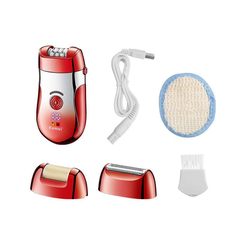Depiladora Kemei para mujer, depiladora eléctrica, afeitadora corporal completa tres en uno para el hogar, limpiador de pies. image 6