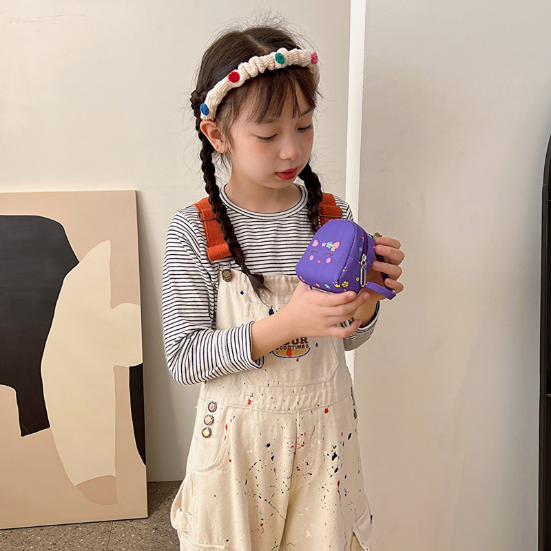 Caricatura lindo gatito para niños y niñas bolsas de cambio impresión de aire extranjero mini bolsas de juguetes para bebés nuevas bolsas de mano para niños