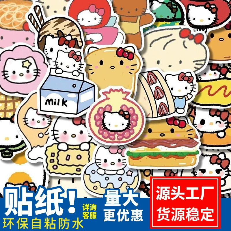 100 мультяшных гурманов KTCat милые граффити украшение ноутбука чемодан мобильный телефон наклейки Sanrio