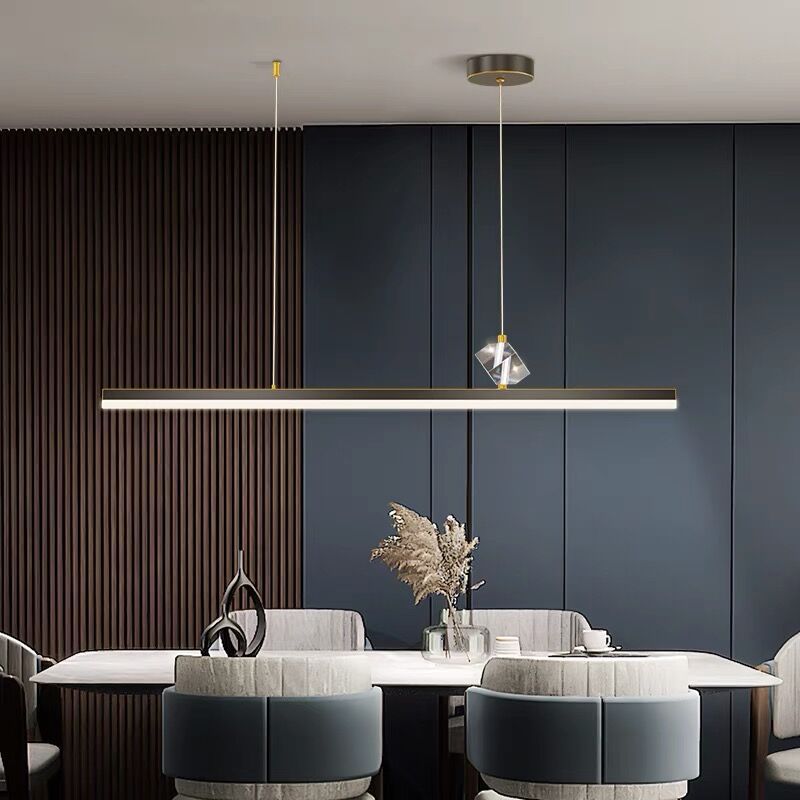 Italiano minimalista restaurante isla de lámpara de lámpara diseñador de lámpara de mesa de cristal de lujo lámpara de comedor de bar