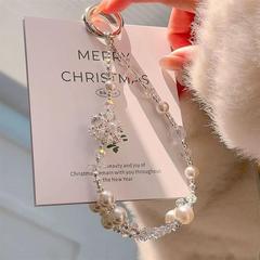 奢華手機手機鏈水鑽高級串珠手腕掛繩手提鏈條水晶掛件鑰匙扣包包