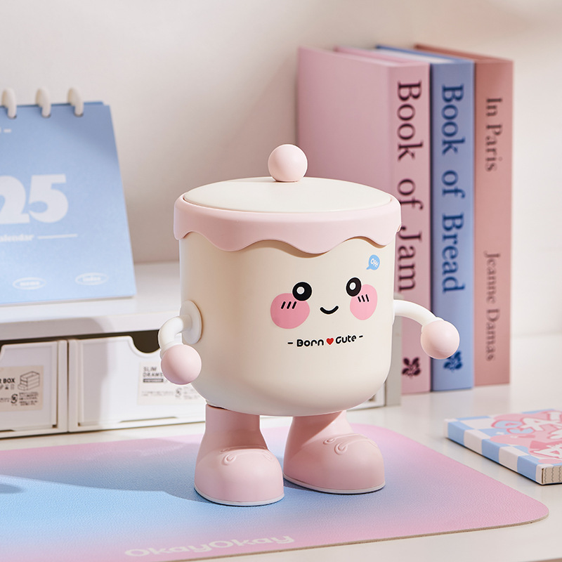 かわいいデスクトップゴミ箱ミニ高価値デスクダイニングテーブル寝室ベッドホーム小型ゴミ収納ボックス|undefined