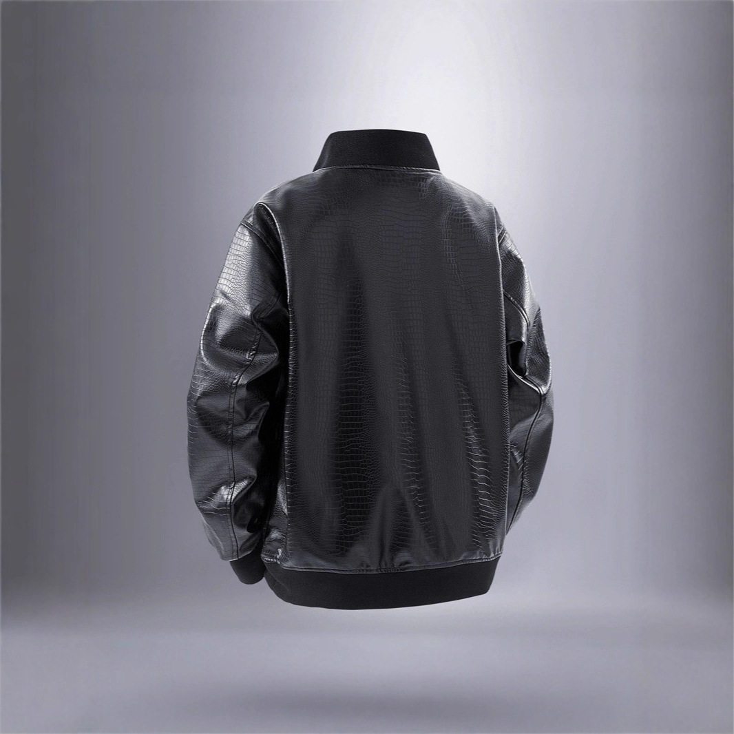 Spring And Autumn New Stand-up Collar New Locomotive Leather Jacket Casual Jacket_voghion.com