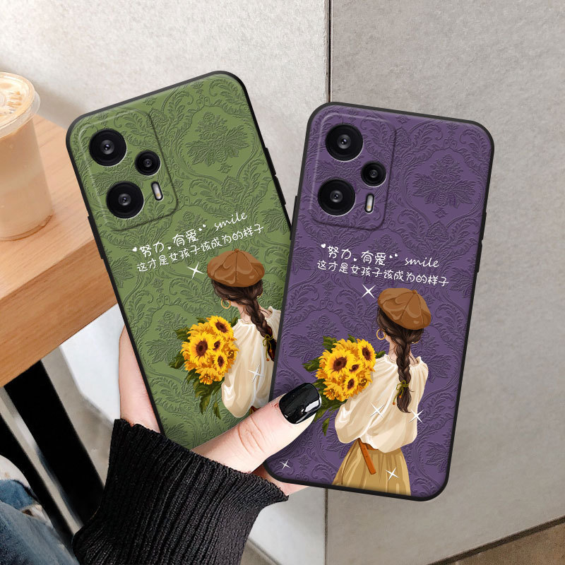 Suitable for Red Mi note12turbo mobile phone case K60 fresh autumn anti-fall 10X one-piece delivery girl