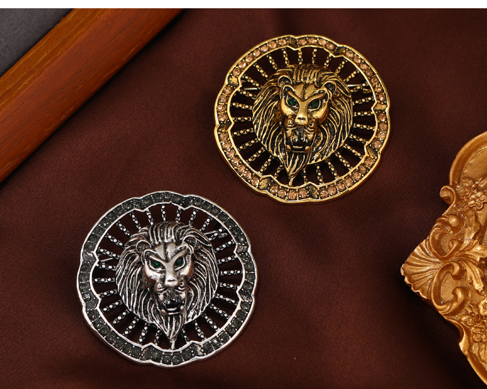 Retro Lion Alloy Plating Unisex Brooches display picture 2