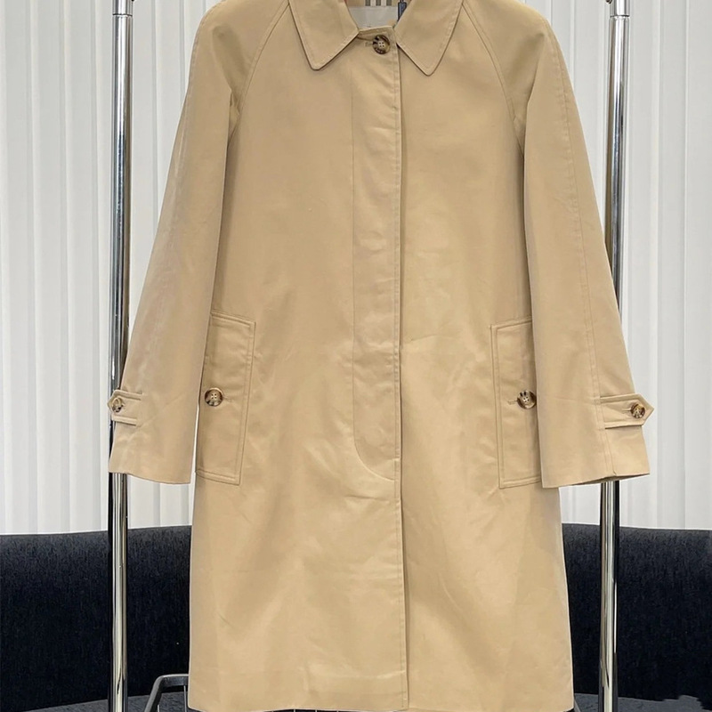 Spring 2024 new light luxury European goods neat simple single-breasted Camden version lightweight trench coat