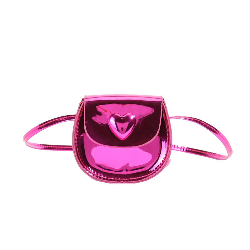 2025 nuevo bolso para niños estilo occidental mini dulce amor para niños y niñas bolso de hombro simple color sólido para niños monedero