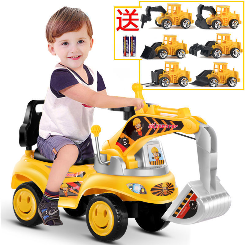 Children's Ride-On Excavator Toy Car, Large Twist Car, Rideable Toy Vehicle, Construction Vehicle