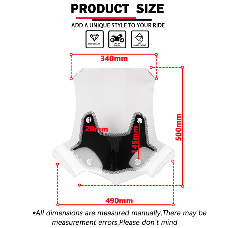 Suitable for Bmw F850Gs Adv Modified Motorcycle Heightening Windshield Front Windshield Jmmotoadv