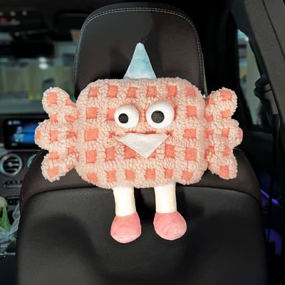 lady car tissue cover, Car tissue box/set - candy-pink