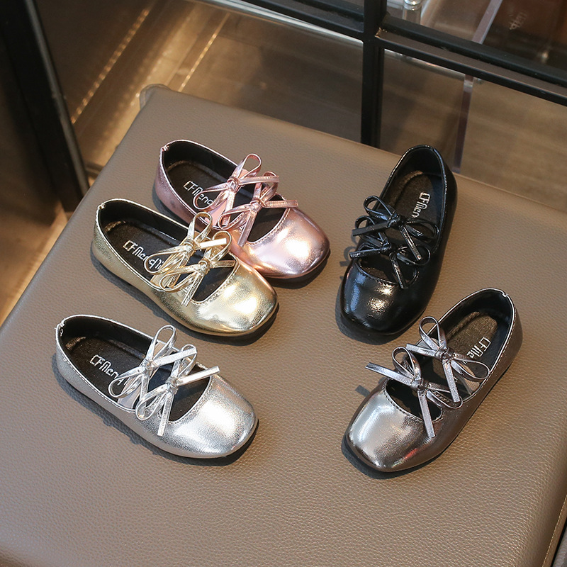 Girls' Korean-Style Fashionable Bow-Knot Leather Shoes 2026 Spring and Autumn New Mary Jane Ballet Princess Shoes Loafers