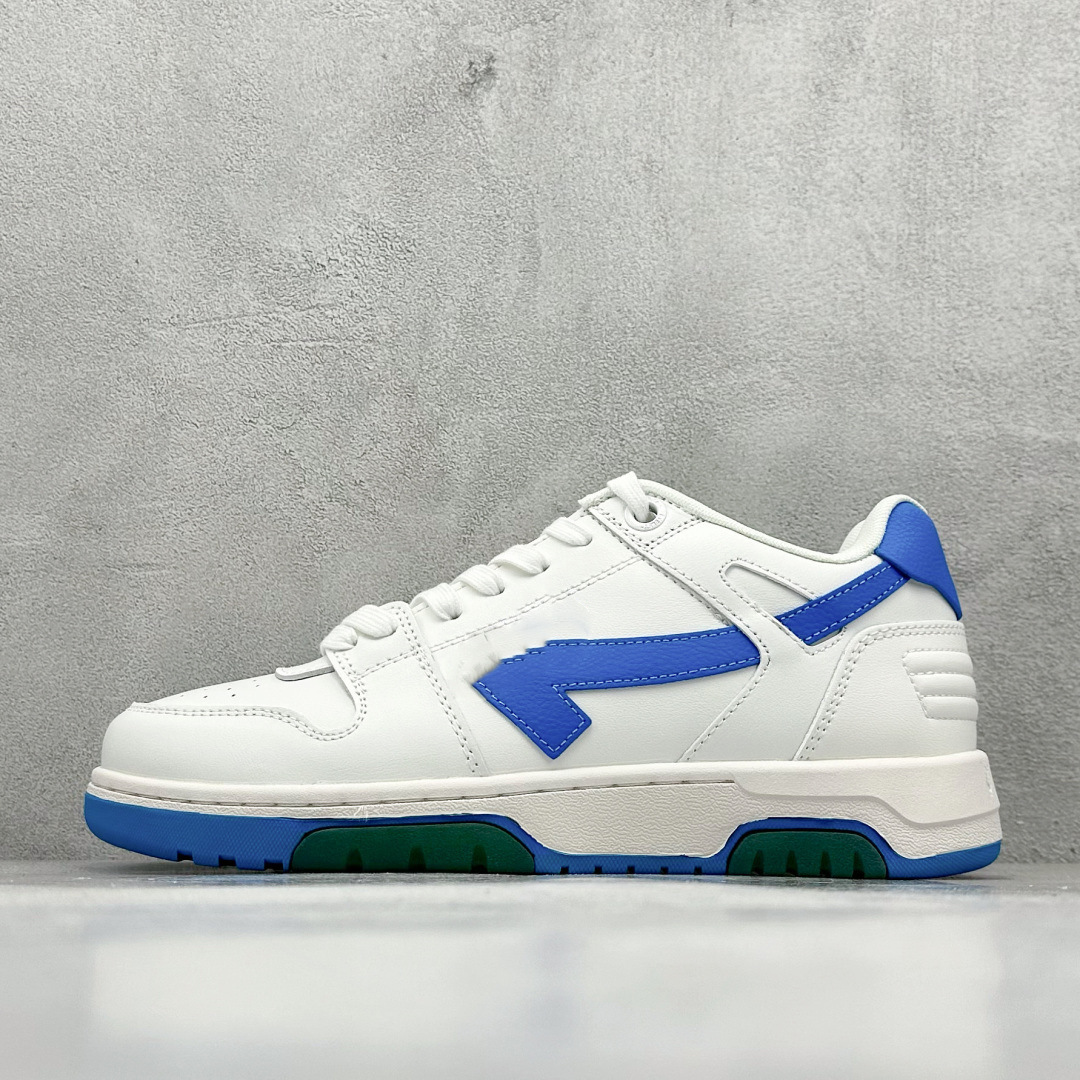 Off-White Out Of Office Low White Blue Green OMIA189S21LEA0010145