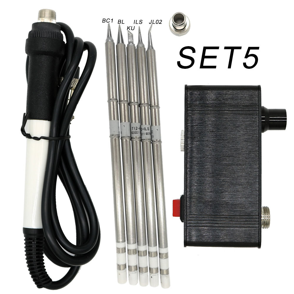 QUICKO mini T12 Estación de soldadura T12-942 pantalla OLED DC versión portátil al aire libre modelo aviones DIY soldador eléctrico