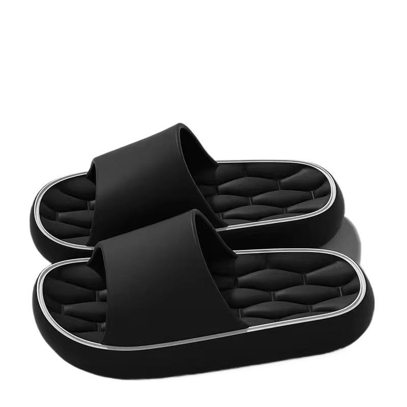 2024 nuevas sandalias y pantuflas de suela gruesa para mujeres, uso al aire libre de verano, baño simple en el hogar, pantuflas antideslizantes para hombres