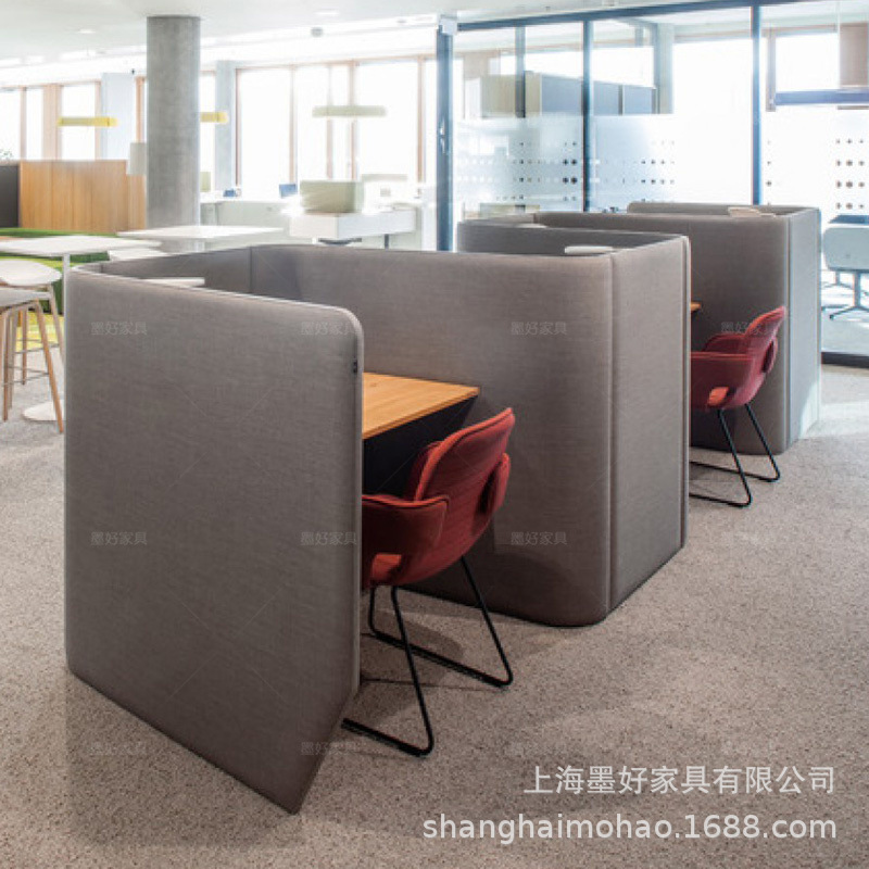 Soft-Packed Fabric Single Workstation Modern Simple Desk High Back Double Designer Shared Office Computer Desk