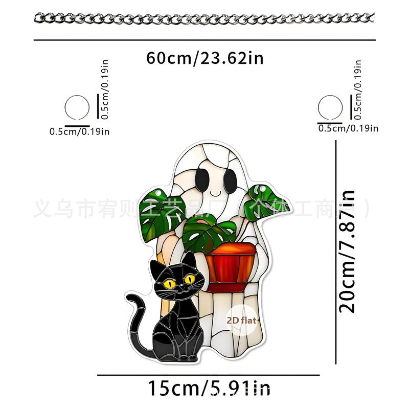 2d万圣节幽灵亚克力窗户悬挂装饰，植物爱好者的礼物  哥特风|undefined