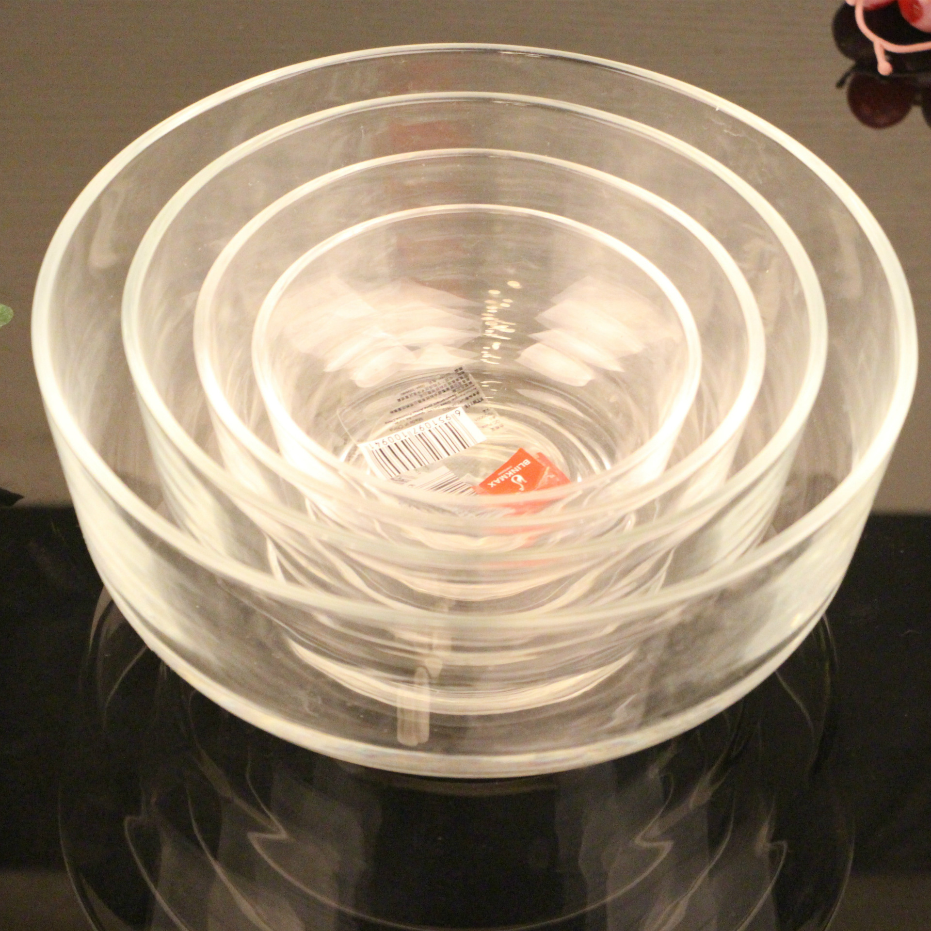 Juego de cuencos de vidrio Lizun para cocina, juego de cuencos grandes, medianos y pequeños, transparentes, para ensalada de verduras y frutas, de vidrio templado