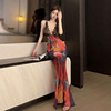 Southeast Asia Slim Fit Pure Desire Lace Perspective Sexy Open Back Holiday Dress
