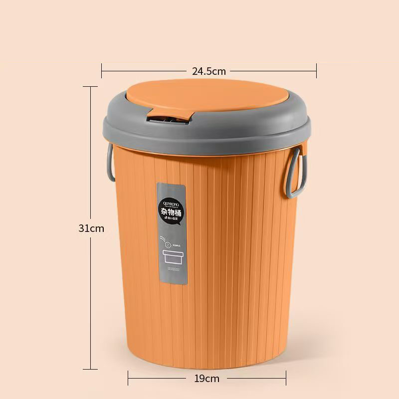 Cubo de basura con tapa a presión de plástico para el hogar image 11